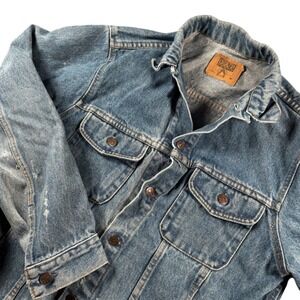 VTG GAP Mens USA Made Jean Jacket TRUCKER/ Western Sz M Indie Y2K rare 80s Denim